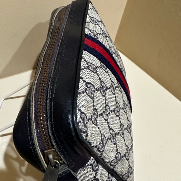 Vintage Gucci Accessory Sherry Line GG Webbed Clutch with added strap - Picture 2 of 9